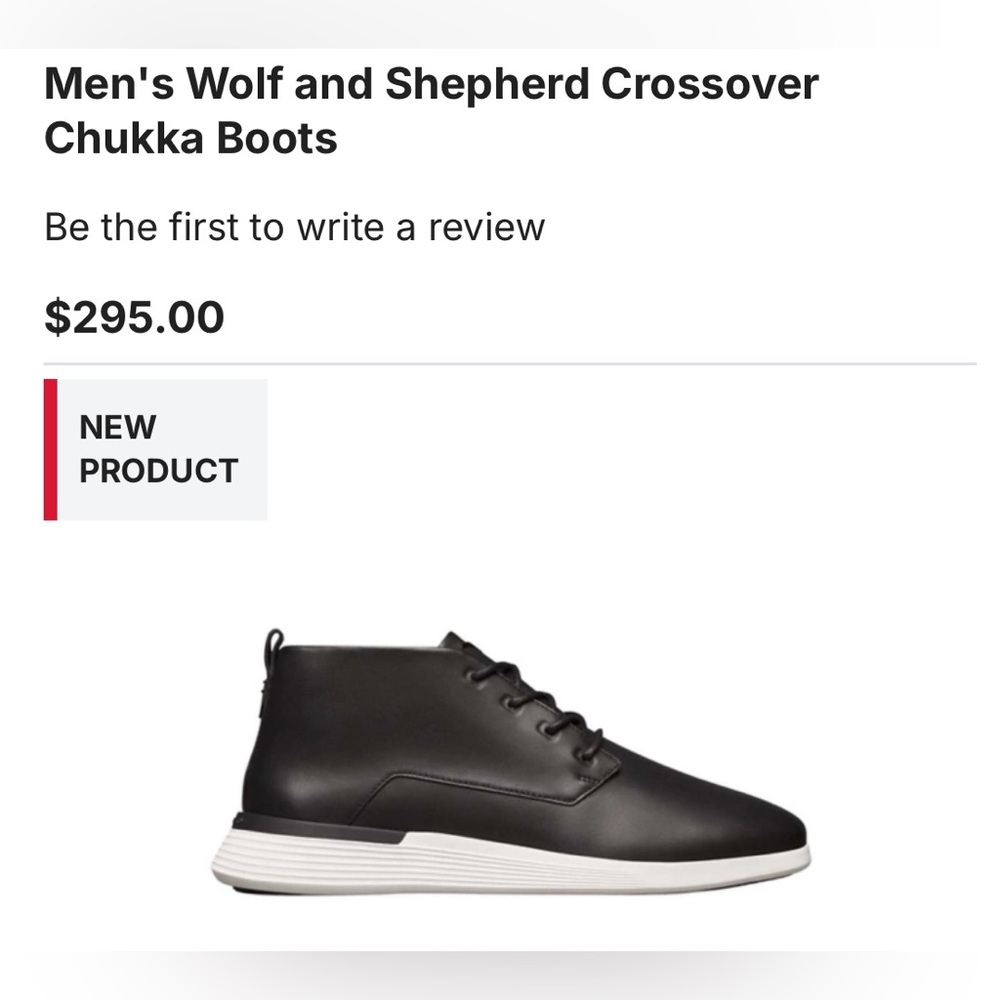 Brand New In The Box Wolf and Shepherd Black Chukka Boots    Size 11